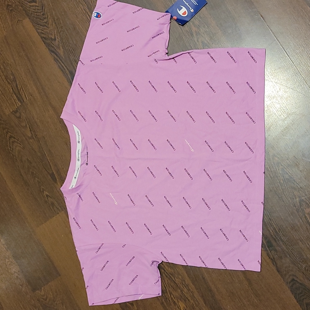 Champion Pink Logo Short Sleeve Athletic Top Sz M